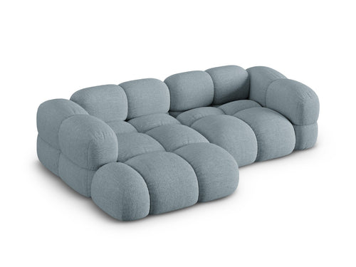 Cosmopolitan Design linker hoekbank Loretto 3-zits, structurele stof pastelblauw - 147x250x68cm