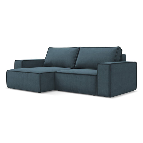 LaMiaSofa hoekbank links Livorno - textuurstof - jeans - 257x148x82