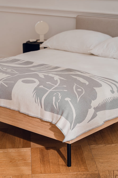 noo.ma LINO Katoenen deken - Light Grey - vtwonen shop