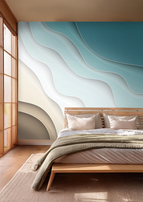 Sanders & Sanders fotobehang figuratief motief beige en blauw - 375 x 270 cm - 600981 - vtwonen shop