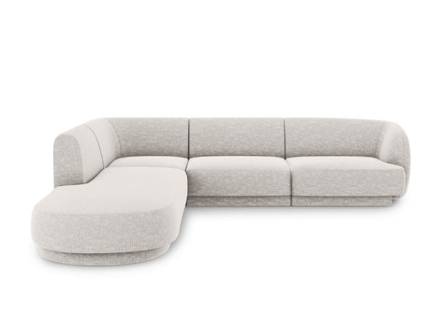 Micadoni linker hoekbank Miley 6-zits, chenille, lichtgrijs - 248x255x70cm