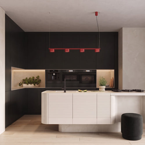 Sollux Lighting Kroonluchter RIFF 4 rood Gx53 - 122x10x208cm