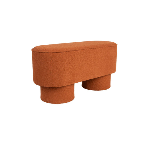 Housecraft Living Marcos Bankje Bouclé Rood/ Bruin