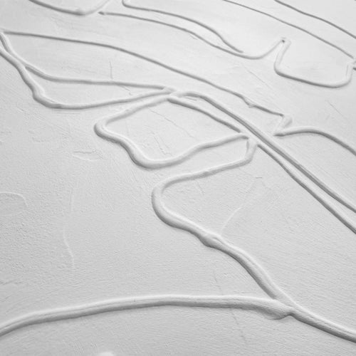 Reinders Palm Leafs schilderij 3d art -  wit - woonkamer - 70x50cm