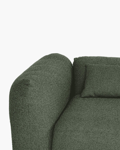 noo.ma Yaro 3-zits slaapbank - Thyme Green Bouclé, 140x200 cm slaapoppervlak