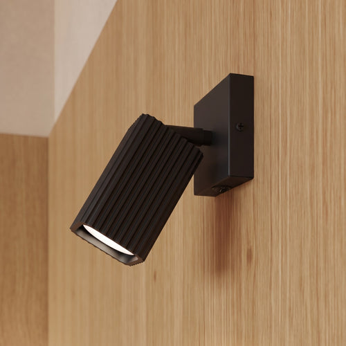 Sollux Lighting Wandlamp RAYO zwart met schakelaar - 8x16x16cm