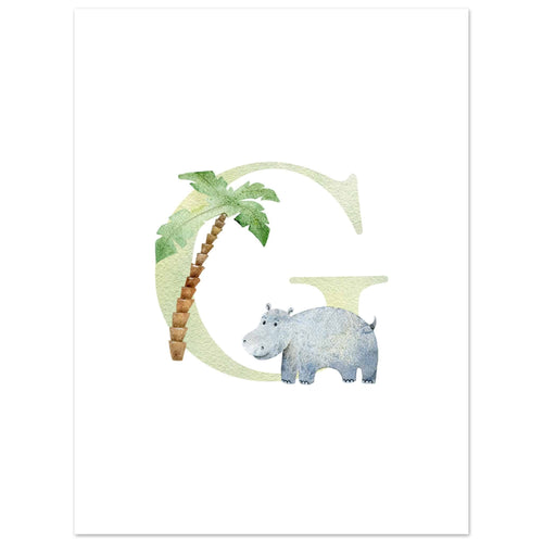 Artfulprints Poster Letter G kindernaam   - 30x40 cm - Meerkleurig