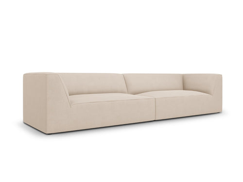 Micadoni Bank Ruby 4-zits, structurele stof, beige - 93x302x69cm