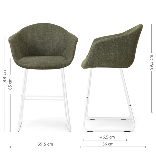 Nolon Nino-Otis barkruk forestgroen - wit onderstel - 65 cm - vtwonen shop