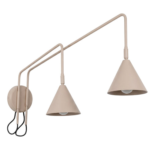 Sollux Lighting Wandlamp NOX 2 taupe met schakelaar - 150x80x30cm