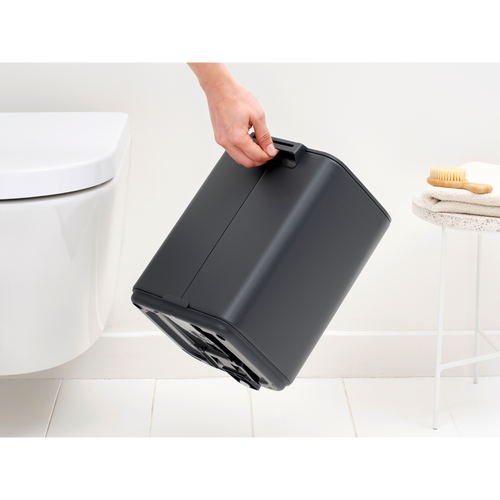 Brabantia Bo Pedaalemmer, 7 liter, stil sluitend, kunststof binnenemmer - Mineral Infinite Grey