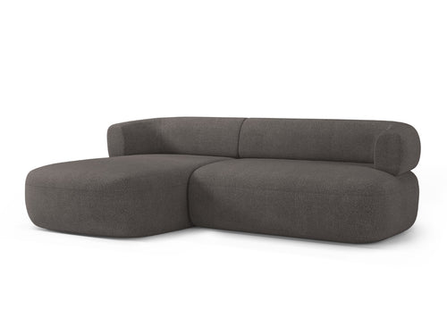 Micadoni - Linker hoekbank "Jenny" 5 zitplaatsen, boucle grijs - 145x225x73cm