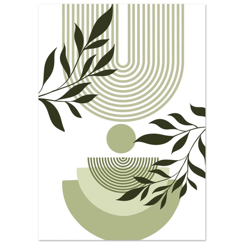 Artfulprints  Boho – Green curve   poster A4 21x29.7 cm - vtwonen shop