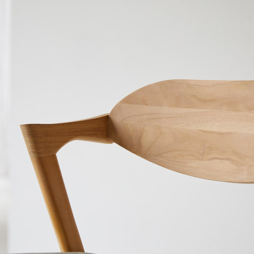 Tikamoon Stoel van licht massief teakhout en stof - Naturel - vtwonen shop