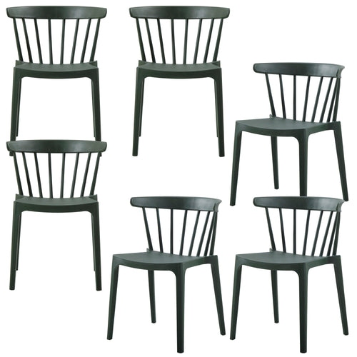 WOOOD tuinstoel Bliss - Kunststof - Army Groen - Set van 6 - vtwonen shop
