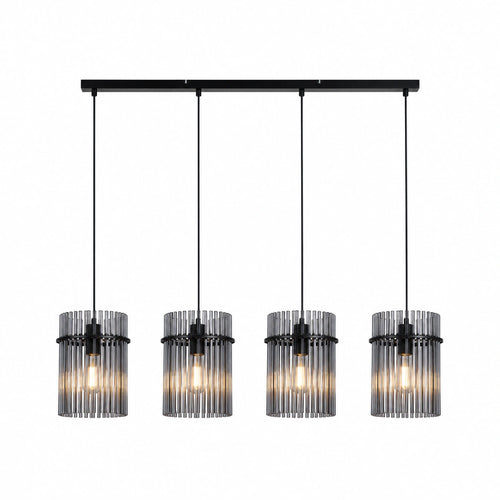 Searchlight hanglamp Swizzle - 4 lichts - 111  x 120   cm - zwart rookglas