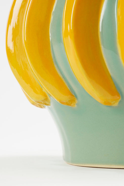 Mica Decorations Moza Bloempot Binnen - H18 x Ø24 cm - Keramiek - Lichtgroen