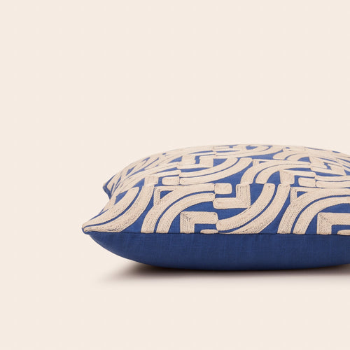 Madura Kussenovertrek Iakobo blauw en natuurlijk 40x40 cm