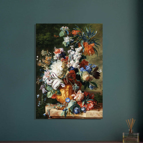 Artfulprints Poster Jan van Huysum - Bouquet of flowers in an urn   - 30x40 cm - Meerkleurig