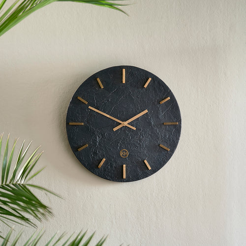 Rivièra Maison Harlem Wall Clock - Aluminium, Messing - Zwart - vtwonen shop