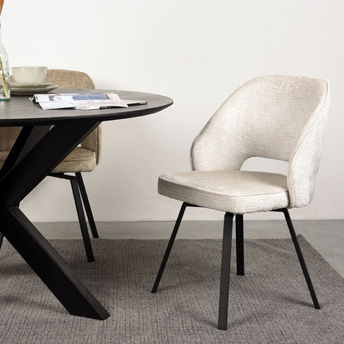 LABEL51 Eetkamerstoel Lewis - Crème - Zithoogte 47cm - Set van 2 - vtwonen shop