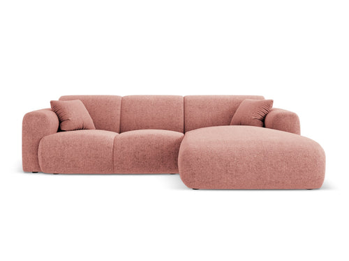 Cosmopolitan Design rechter hoekbank Nolio 4-zits, chenille, roze - 170x260x72cm