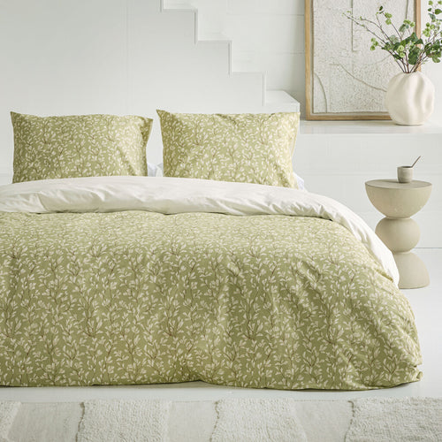 Walra - Dekbedovertrek Blooming Grace - 200x220 cm - Groen / Wit