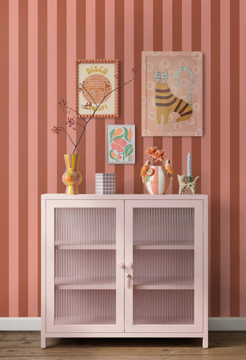 ESTAhome behang strepen roze - 0.53 x 10.05 m - 131923