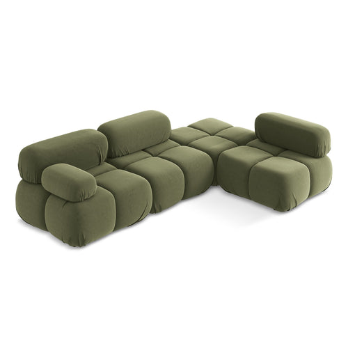 LaMiaSofa hoekbank rechts Sanremo - velours - olijf - 285x190x70