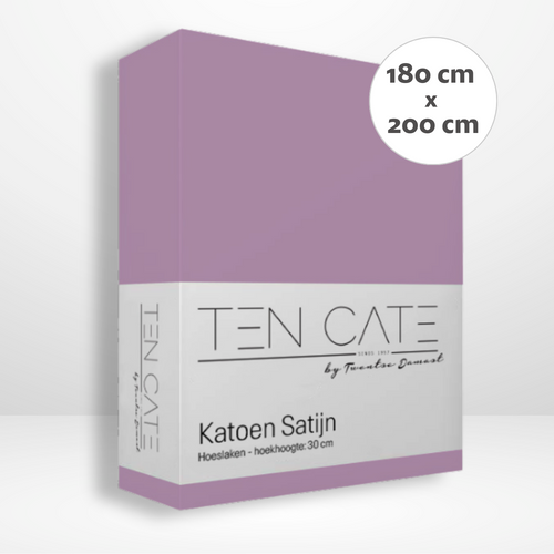 Ten Cate hoeslaken - 100% katoensatijn -180x200 - paars