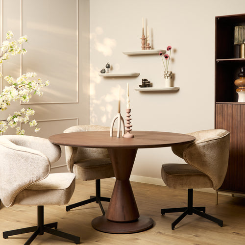 Starfurn  eettafel Lima - bruin - 150x150x76cm
