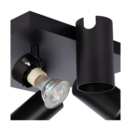 Atmooz plafondlamp Era 4 - zwart - Ø 26 x H 12 cm - GU10