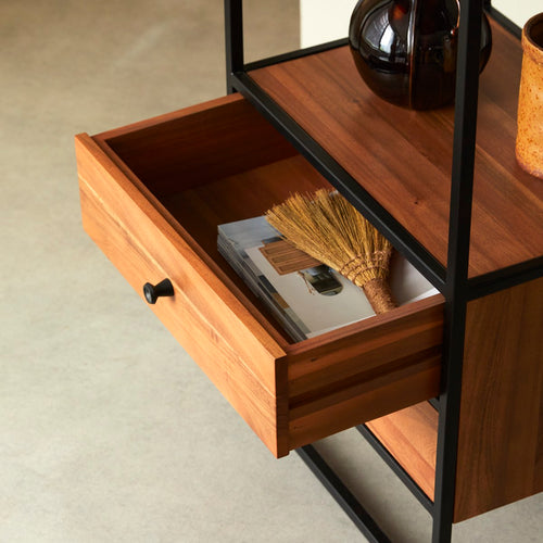 Tikamoon Kolomkast van massief acacia en metaal - Naturel - vtwonen shop