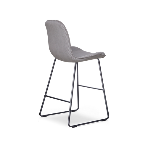 Nolon Nino-Fé Barkruk Ribstof Warm Grijs - Zwart Onderstel - 65 cm