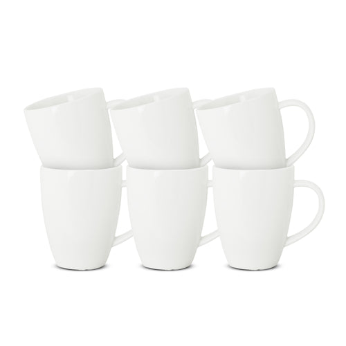 vtwonen Mokken met Oor - Serviesset - Wit - Grote Mokken Set van 6 - 400ml - vtwonen shop