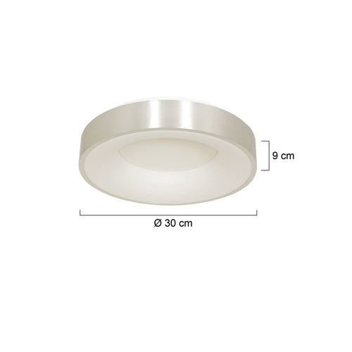 Steinhauer plafondlamp Ringlede - 1 lichts - 30x 9 cm - zilver