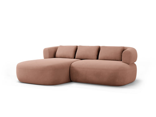 Micadoni linker hoekbank Jenny 5-zits, flueel terracotta - 145x200x73cm