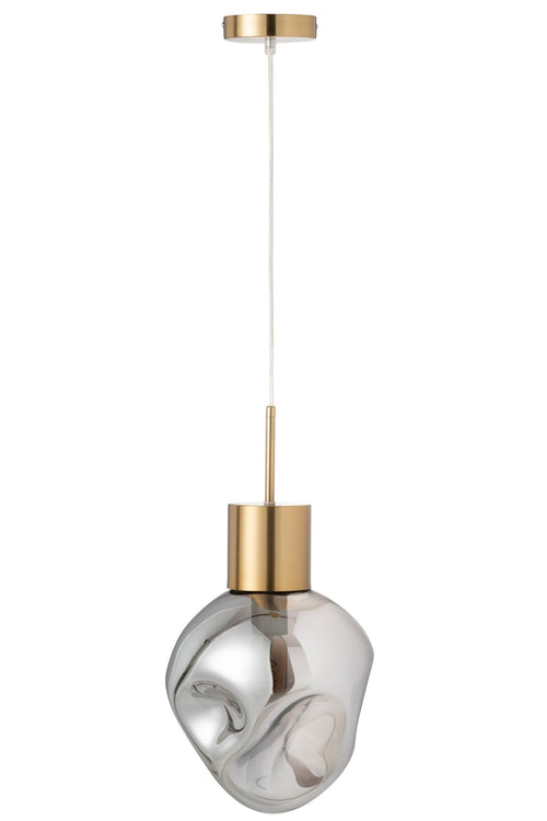 J-Line hanglamp - metaal/glas - goud/grijs