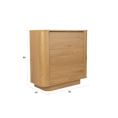 Housecraft Living Almira Ladekast Hout/ Marmerlook Naturel