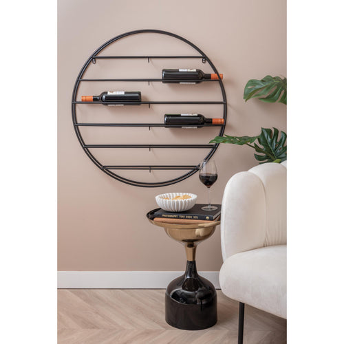 Present Time wijnrek Redondo - zwart - 80x9x80cm - vtwonen shop