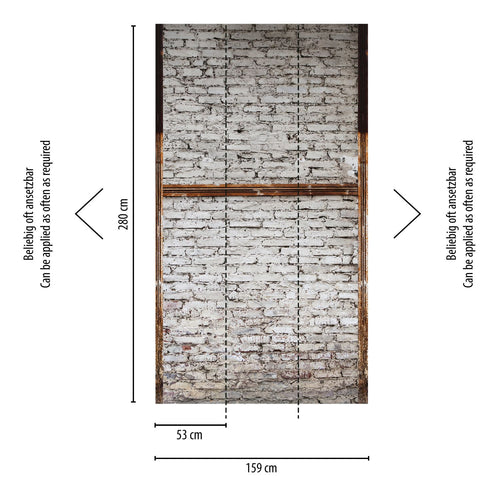 One Wall one Role fotobehang steen wit, grijs en bruin - 159 x 280 cm - AS-383511 - vtwonen shop