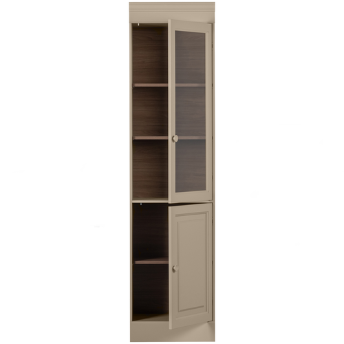 vtwonen Chow 1-deurs vitrinekast - Grenen - Dakargrau - 215x54x40 - vtwonen shop