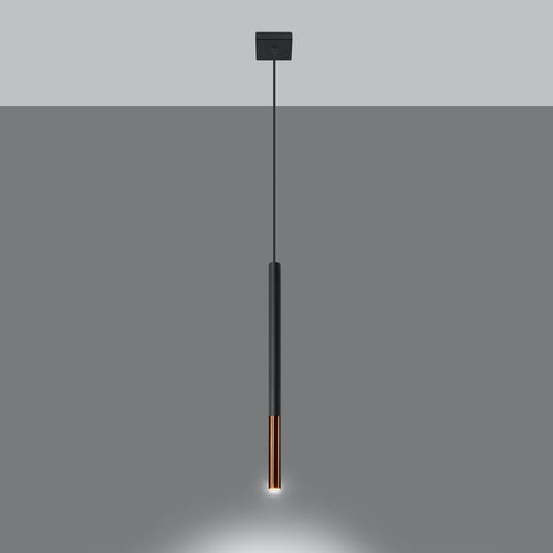Sollux Lighting Hanglamp MOZAICA 1 zwart/koper - 8x8x100cm