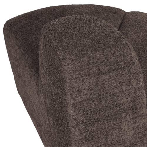 WOOOD eetbank hoek rond rugleuning Mojo - Wollig - Bruin - 83x100x74