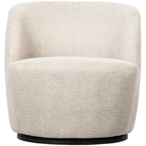 WOOOD draaibare fauteuil Serra - Polyester - Off White  - 75x70x69 - vtwonen shop