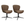 Furnhouse eetkamerstoel Nicklas - Donkerbruin - Leer - Set van 2