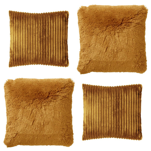KUSSENSET - 4-delig - Cosy Layers - 60x60 cm, 45x45 cm - inclusief binnenkussens - geel