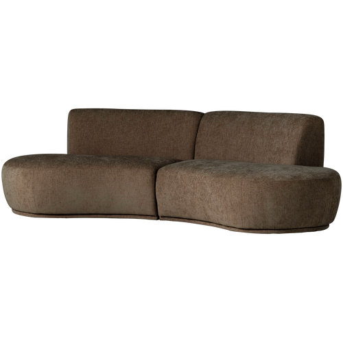 WOOOD half ronde bank 4-zits Batavier - Polyester - Velvet Bruin - 74x254x122 - vtwonen shop