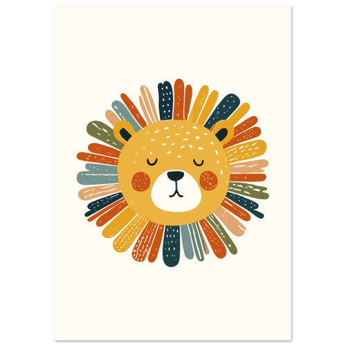 Artfulprints  Boho leeuw   poster A4 21x29.7 cm - vtwonen shop