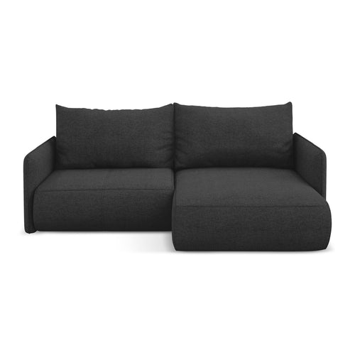 LaMiaSofa hoekbank rechts Palermo - chenille stof - antraciet - 207x148x86